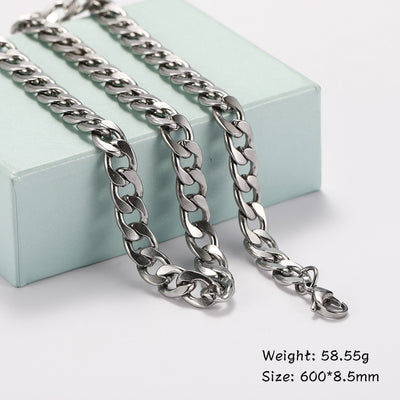 New Titanium Steel Cuban Hip Hop Necklace for Men and Women