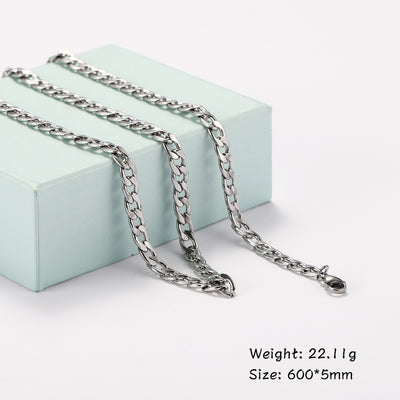 New Titanium Steel Cuban Hip Hop Necklace for Men and Women