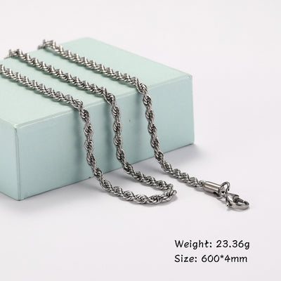 New Titanium Steel Cuban Hip Hop Necklace for Men and Women