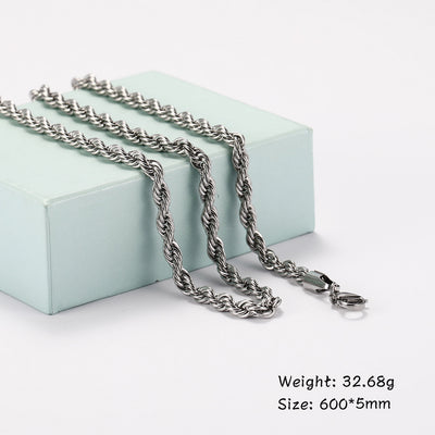 New Titanium Steel Cuban Hip Hop Necklace for Men and Women