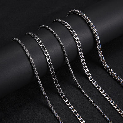New Titanium Steel Cuban Hip Hop Necklace for Men and Women