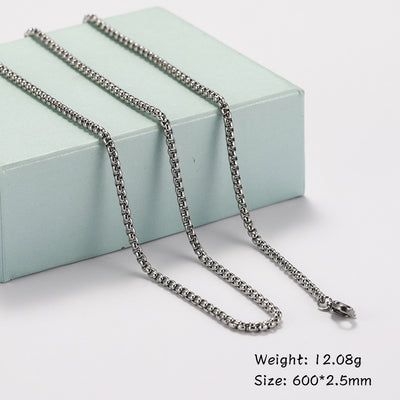 New Titanium Steel Cuban Hip Hop Necklace for Men and Women