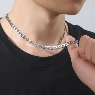 New Titanium Steel Cuban Hip Hop Necklace for Men and Women