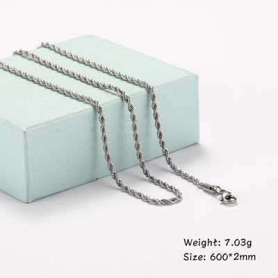 New Titanium Steel Cuban Hip Hop Necklace for Men and Women