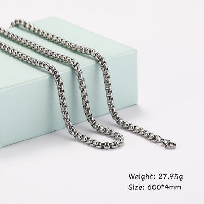 New Titanium Steel Cuban Hip Hop Necklace for Men and Women